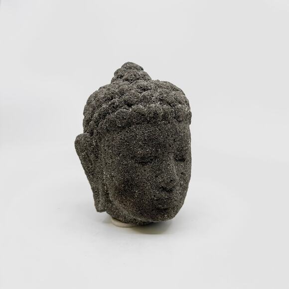Vintage Solid Lava Stone Buddha Head Bust - Picture 1 of 7